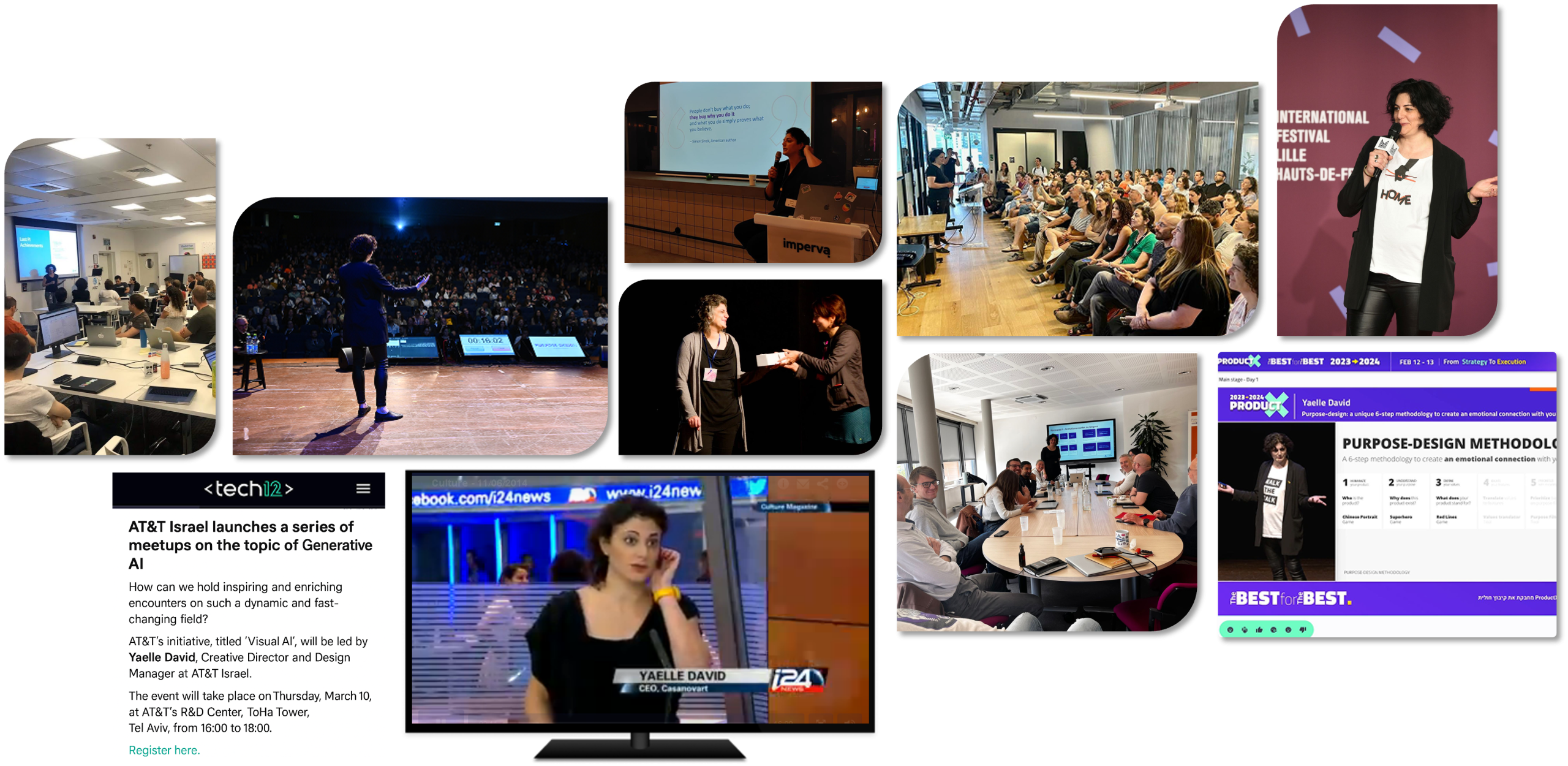 Yaelle David – Conférences, ateliers et interventions en design et IA Yaelle David intervenant lors de conférences et ateliers sur le design et l’intelligence artificielle devant différents publics
🏷️ Titre
Yaelle David – Conférences, ateliers et interventions en design et IA
📝 Légende
Yaelle David intervenant lors de conférences et ateliers sur le design et l’intelligence artificielle devant différents publics